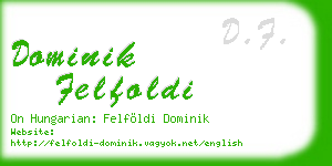 dominik felfoldi business card