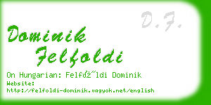 dominik felfoldi business card